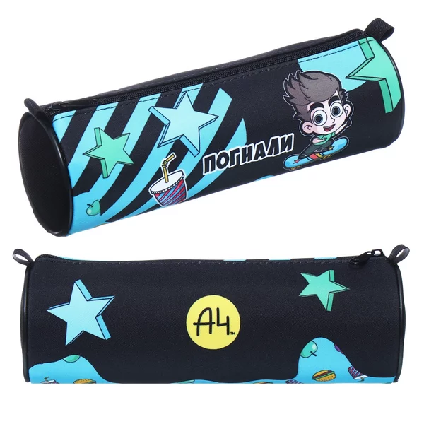 Пенал-тубус мягкий 70 х 210 мм, Hatber чёрный NPt_60101