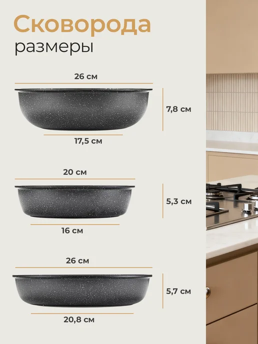 Torvello Набор кастрюль и сковородок с крышками, черный, фото 7