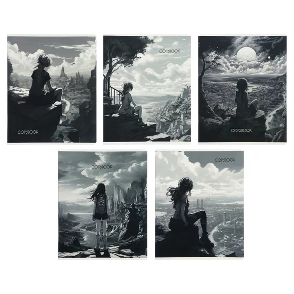 Тетрадь 48 листов в клетку на скрепке Неведомые дали