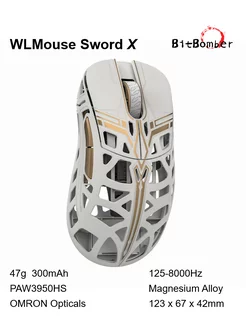 Игровая мышь Sword X, белое OMRON 47g PAW3950HS 8000Hz Wlmouse 254489890 купить за 16 352 ₽ в интернет-магазине Wildberries