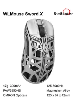 Игровая мышь Sword X, Серебро OMRON 47g PAW3950HS 8000Hz Wlmouse 254490198 купить за 16 352 ₽ в интернет-магазине Wildberries