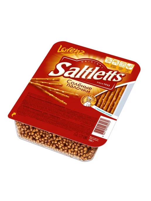 Lorenz Палочки Snack-World Saltletts классические, 150г, 3уп, 150 г, фото 2