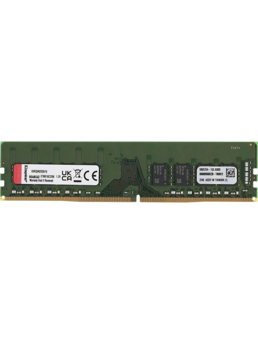 Kingston Память DDR4 16GB 3200MHz KVR32N22D8 16 Valueram RTL PC4-2560