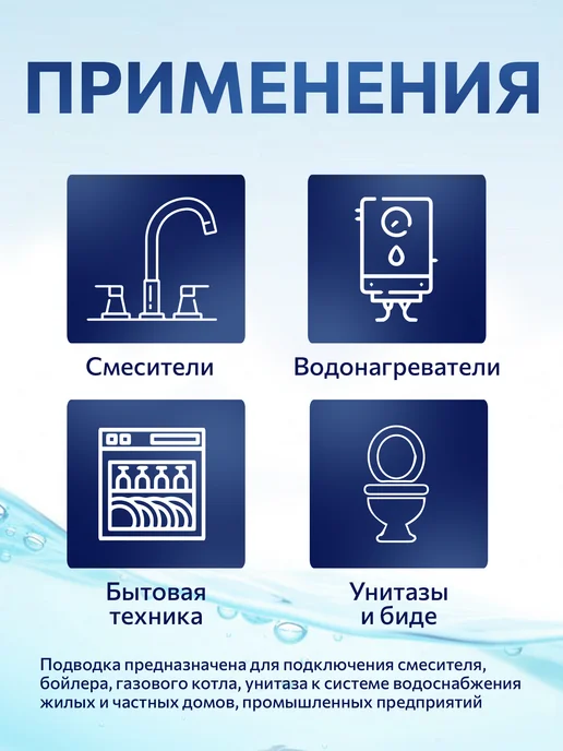 AV engineering Гибкая подводка для воды гайка-гайка 1 2" 100см AVE208100, серый, фото 4