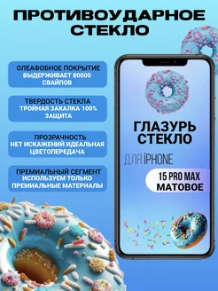 Защитное стекло матовое на iPhone 15 Pro Max