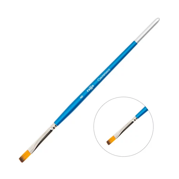 Кисть синтетика, плоская №8, Гамма