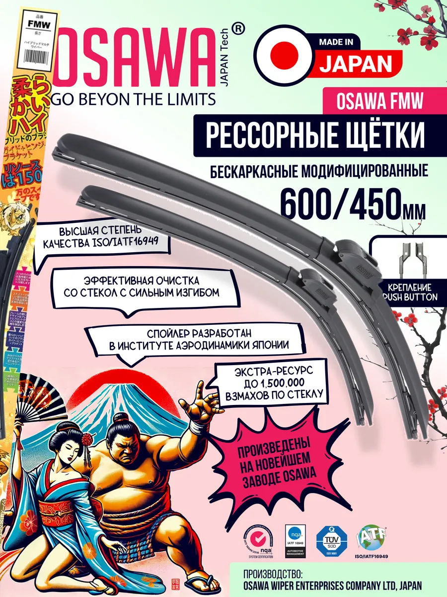 600 450 мм Щетки стеклоочистителя рессорные. Дворники
