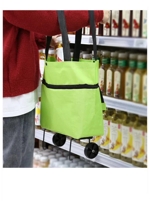 BestShop1 Сумка хозяйственная на колесах складная, зеленый, фото 2