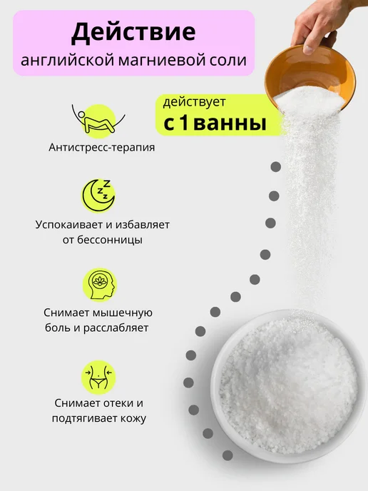 La Vanna Магниевая английская соль для ванн Манго, 1000 г, 1 кг, фото 2