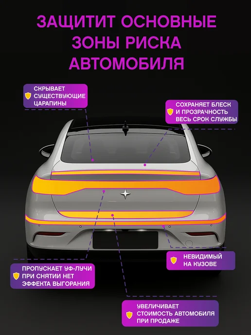 Solartek Защитная антигравийная пленка для авто и фар 100 х 30 см, вариант, фото 2