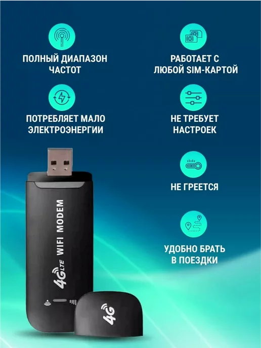 CPE 4G LTE Модем 3 в 1, черный, 4 г