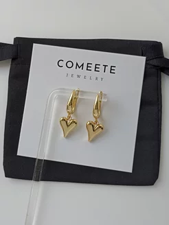 Серьги с подвеской сердце бижутерия Comeete Jewelry 254763462 купить за 640 ₽ в интернет-магазине Wildberries