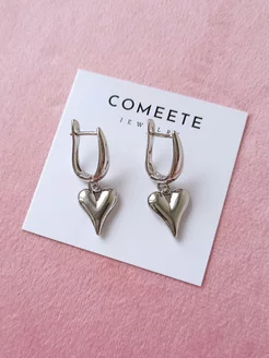 Серьги с подвесками сердце бижутерия Comeete Jewelry 254763649 купить за 640 ₽ в интернет-магазине Wildberries