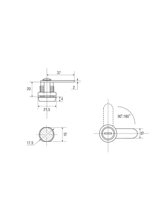 Doorlock Замок почтовый для шкафчика прямой 20мм - 1шт, 1 шт, фото 6