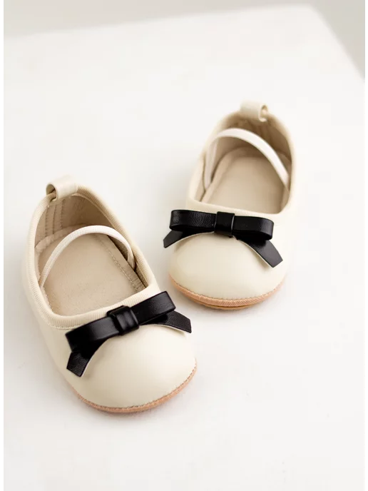 Pretty Baby Пинетки туфли для новорожденных малышей для девочки, черный
