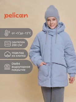 Осенняя куртка для девочки удлиненная с капюшоном PELICAN 254899501 купить за 4 303 ₽ в интернет-магазине Wildberries