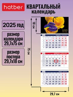 Календарь квартальный настенный трехблочный 2025 год Hatber 254922916 купить за 171 ₽ в интернет-магазине Wildberries