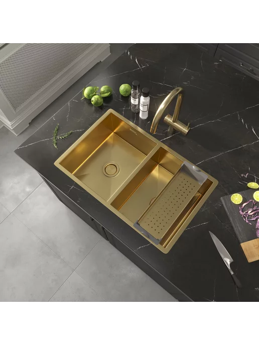 Reflexion Home Коландер для кухонной мойки Reflexion Arno RX3014GD, золото, золотой, фото 7
