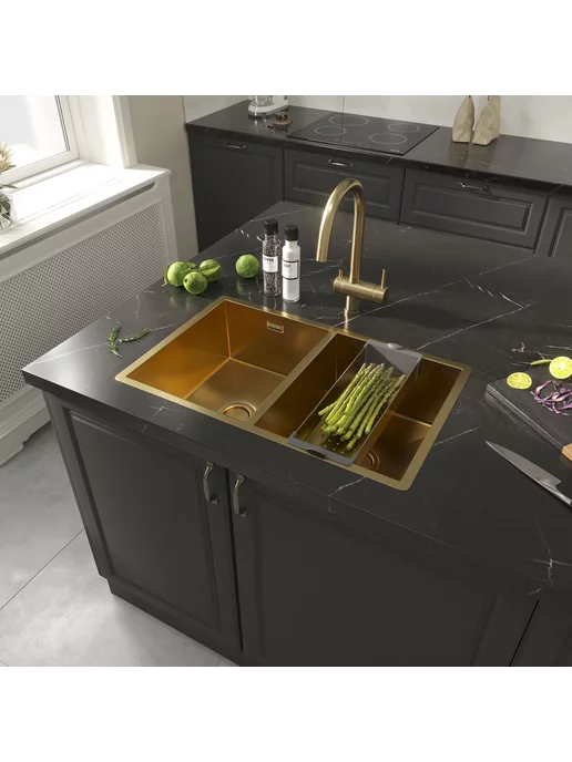Reflexion Home Коландер для кухонной мойки Reflexion Arno RX3014GD, золото, золотой, фото 8