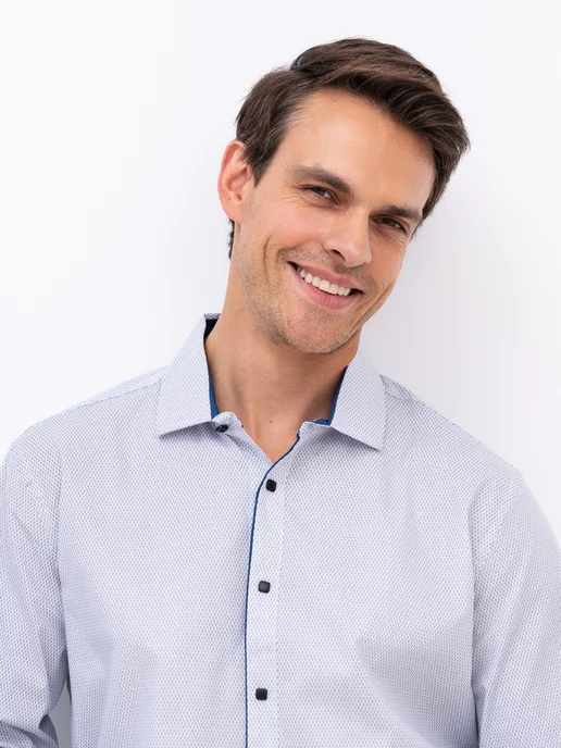 ALBERTO RICCI Рубашка классическая с длинным рукавом, синий, фото 4