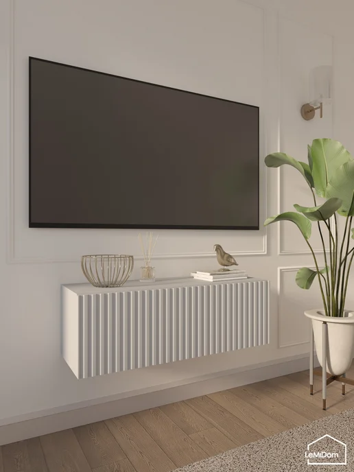 LeMiDom Тумба под телевизор подвесная ЛИНИИ MTV3 30x90x31,5 см, 30x90x31.5 см, фото 3