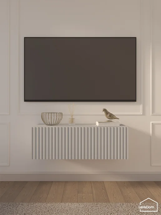 LeMiDom Тумба под телевизор подвесная ЛИНИИ MTV3 30x90x31,5 см, 30x90x31.5 см, фото 4