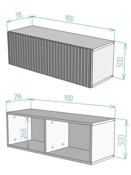 LeMiDom Тумба под телевизор подвесная ЛИНИИ MTV3 30x90x31,5 см, 30x90x31.5 см, фото 8