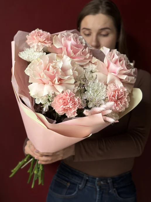 Бутон Букет из живых цветов "Цветочный вальс", вариант, фото 5