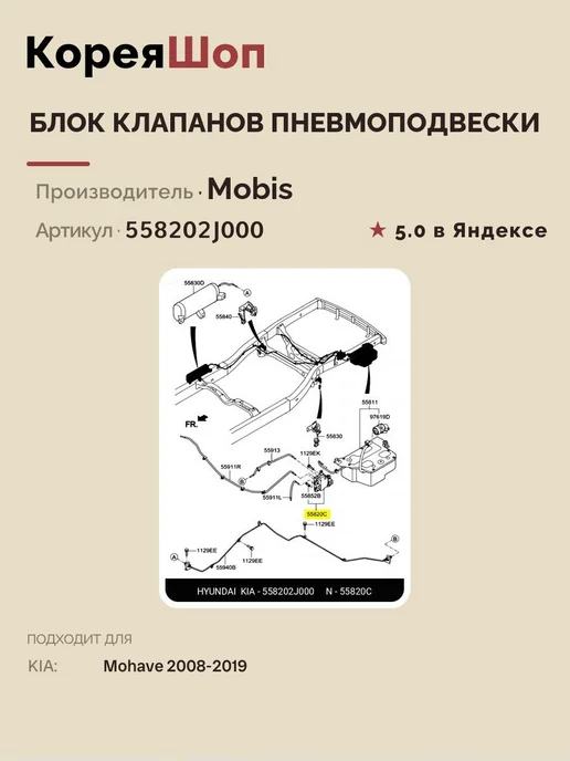 Hyundai/Kia Блок клапанов пневмоподвески для KIA Borrego, Mohave, вариант, фото 3