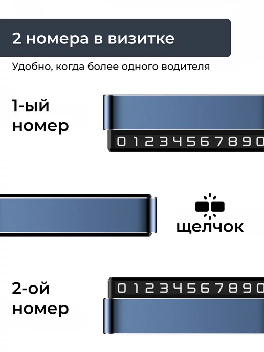 Автовизитка парковочная 2 номера телефона в машину Changan, вариант, фото 2