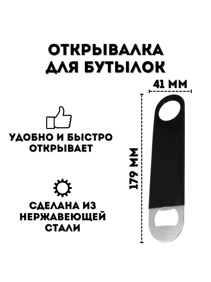 Открывалка для бутылок 17.9 см черный