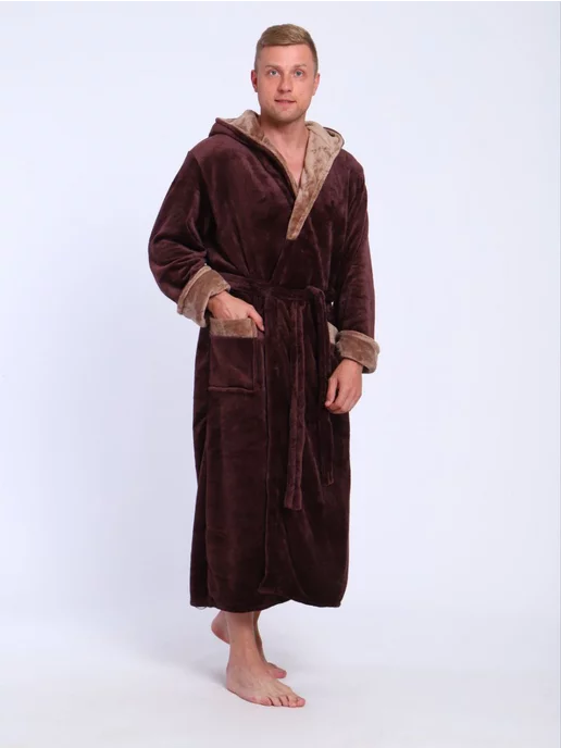 SIDRA TEXTILE Халат мужской, коричневый