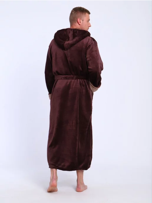SIDRA TEXTILE Халат мужской, коричневый, фото 3