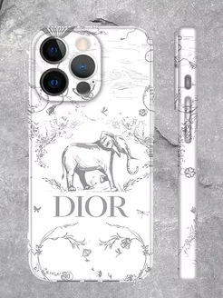 Чехол на iPhone 14 Pro Max принт Dior цвет белый