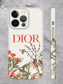 Чехол на iPhone 14 Pro Max принт Dior цвет белый