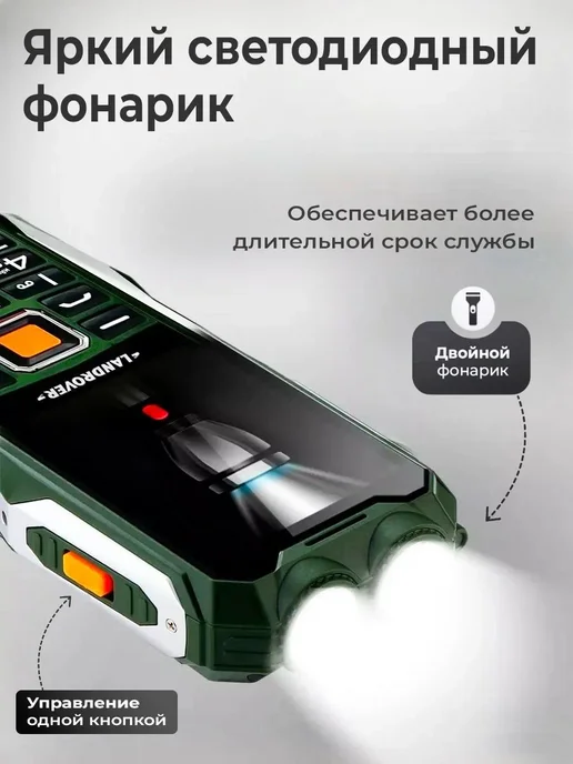 Противоударный кнопочный телефон Land Rover Q8, вариант, фото 4