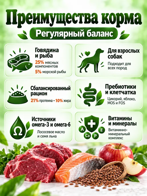 Сухой корм acari ciar Regular Гранула для собак, средние, 1 кг, фото 2