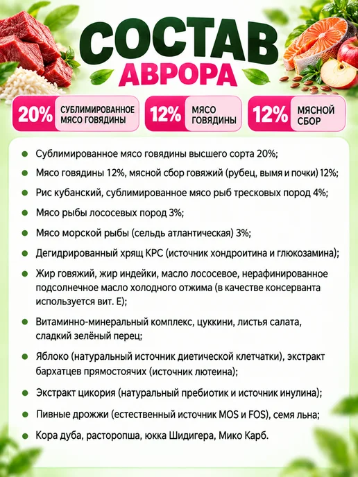 Сухой корм acari ciar Aurora Гранула для собак, мелкие, 1 кг, фото 2