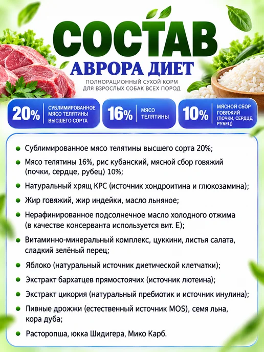 Сухой корм acari ciar Aurora Light для собак, 1 кг, фото 2