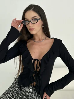 Топ с воланами вечерний со шнуровкой на груди у2к YESFASHION 255323339 купить за 1 601 ₽ в интернет-магазине Wildberries