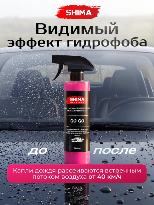 SHIMA Очиститель стекол Pink Glass 500 и Антидождь Go Go Вишня 500, розовый, фото 3