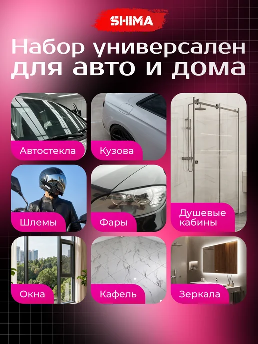 SHIMA Очиститель стекол Pink Glass 500 и Антидождь Go Go Вишня 500, розовый, фото 6