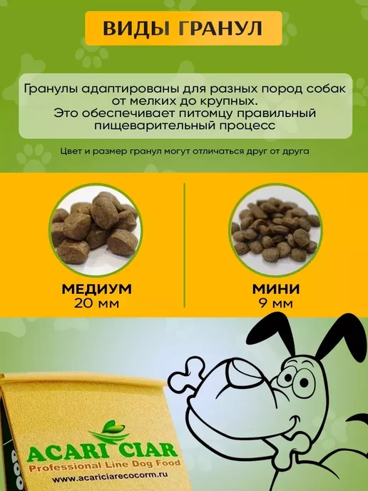 Сухой корм acari ciar Baby Dog для собак, средние, 1 кг, фото 5