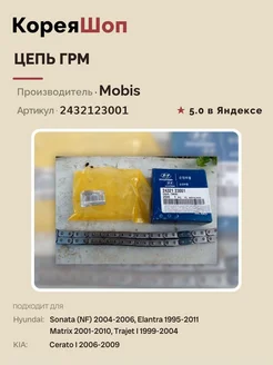 Hyundai/Kia Цепь ГРМ для Hyundai Elantra, Matrix, Sonata (NF), Trajet I
