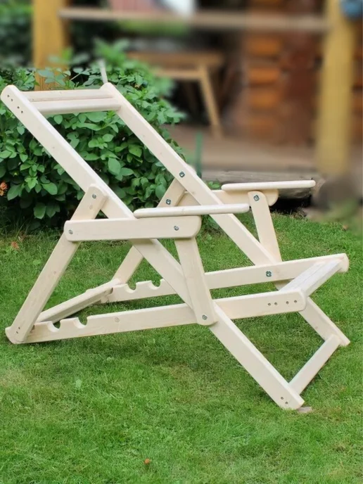Wooden-world Каркас шезлонга с подлокотниками деревянный, вариант, фото 3