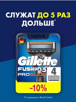 Сменные Кассеты Gillette Fusion 5 PROGLIDE, 4шт GILLETTE 255515793 купить за 621 ₽ в интернет-магазине Wildberries