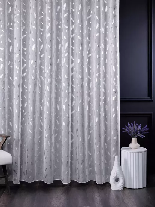 FS home Тюль под лен 200х250 см на шторной ленте, 200x250 см, фото 5