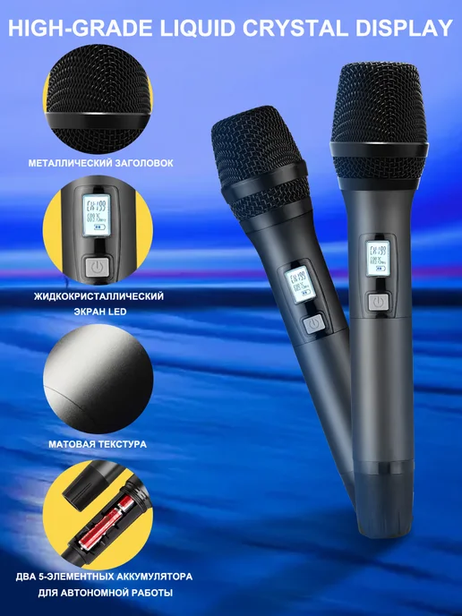RODEOSONIDO Беспроводная микрофонная система, два микрофона,UHF, вариант, фото 5