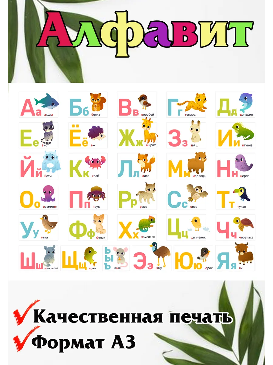Плакат настенный русский алфавит А3