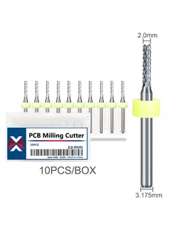 Набор фрез гравировальных для печатных плат 2,0мм, 10 шт XCAN 255620895 купить за 526 ₽ в интернет-магазине Wildberries